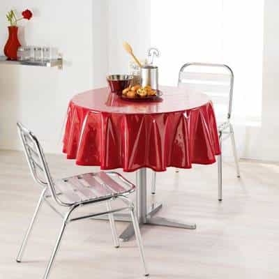 Home Direct Nappe Toile cirée PVC Ronde 160 cm Bleu Gris