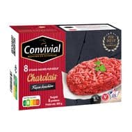 Convivial Steaks hachés de Charolais pur boeuf 15%mg, 8x100g