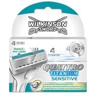 Wilkinson Lames de rasoir quattro titanium sensitive, 4 lames