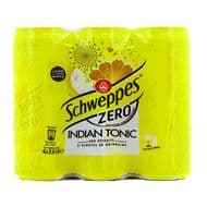 Schweppes Indian tonic zéro, 6x33cl