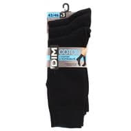 Dim Mi Chaussettes Coton Noires x3, Taille 43/46