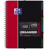 Oxford Cahier trieur Organiser book à spirales à grands carreaux Student 22 x 29,7 cm, 160  pages