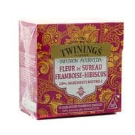 Twinings Infusion ayurveda fleur de sureau framboise hibiscus, 20 sachets