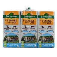 Bonneterre Lait bio 1/2 écrémé UHT, Lot de 6x1l