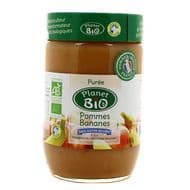 Planet Bio Purée de pomme bananes bio sans sucres ajoutés, 630g