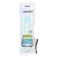 Brabantia Sacs Poubelle Compostable 6L - Taille S, 10 sacs de 6L - Taille S