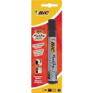 Bic Marqueur permanent noir pointe biseau, 1  marqueur