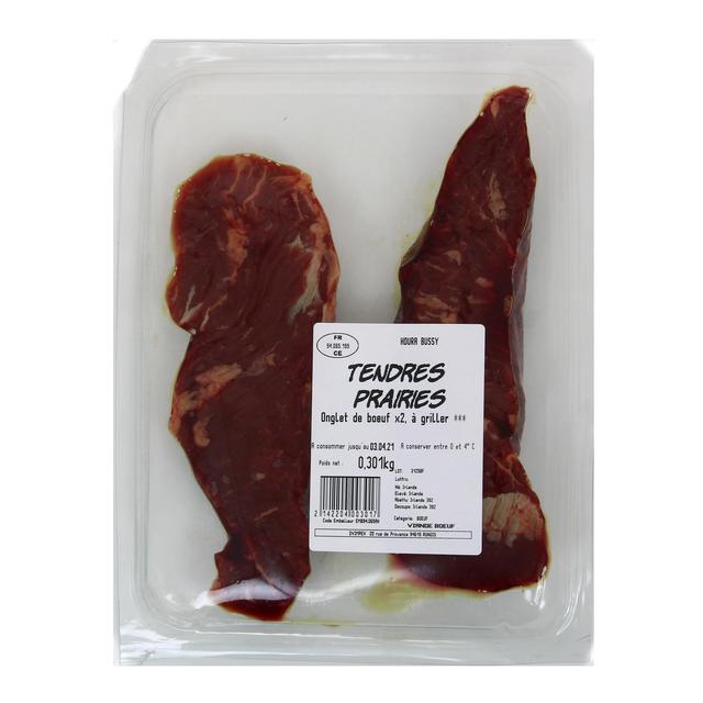 3297579019855 - Aux Tendres Prairies - 2 Onglets de boeuf à griller 2x160g