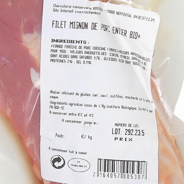  - Rostain - Filet Mignon Bio de Porc Entier
