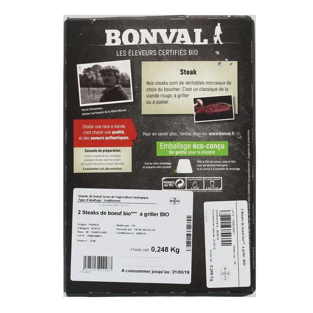  - Bonval - Bifteck de Boeuf Bio