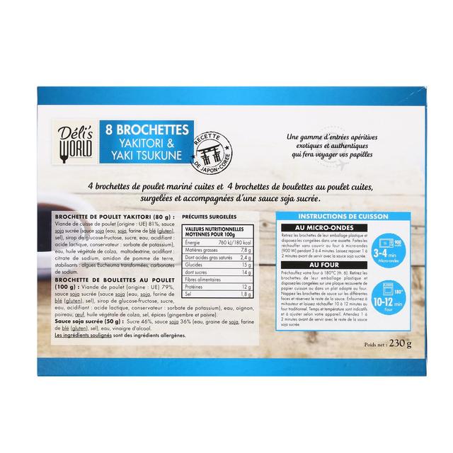 3760184010000 - Déli's World - Mix Brochettes au poulet, Yakitori et Tsukune