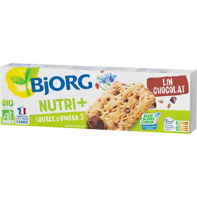 3229820790800 - Bjorg - 15 Biscuits Lin chocolat Nutri+ Bio