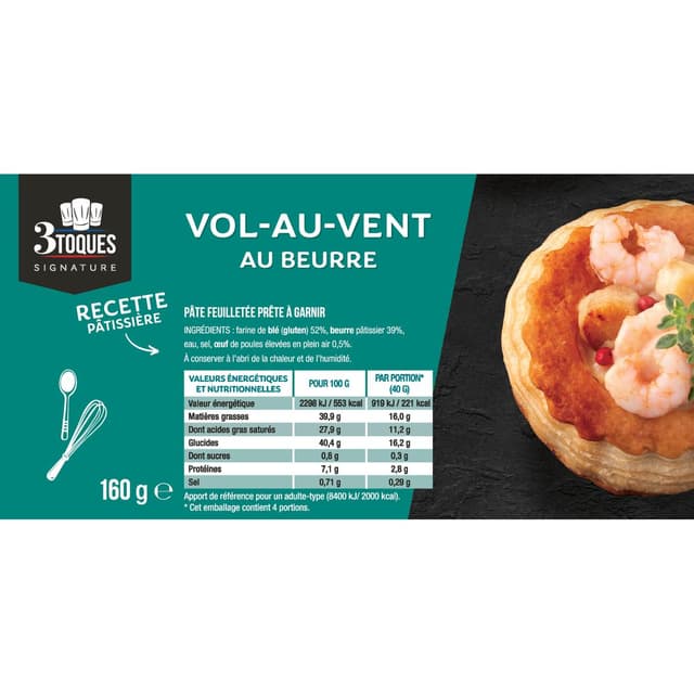 3162150031000 - Les 3 Toques - 4 Vol au Vent au beurre