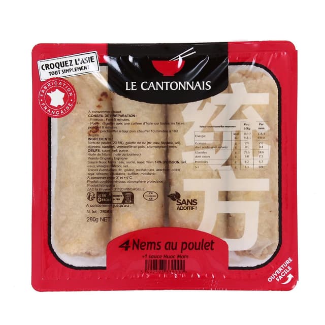 3492593331000 - Le Cantonnais - Nems au Poulet et sauce Nuoc Mam