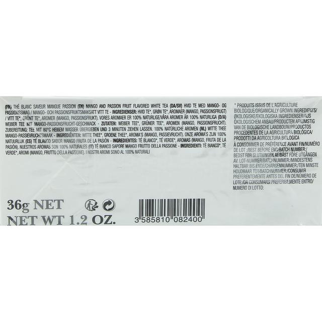 3585810082400 - Kusmi Tea - Tropical white bio - étui 20 sachets mousseline - 36gr