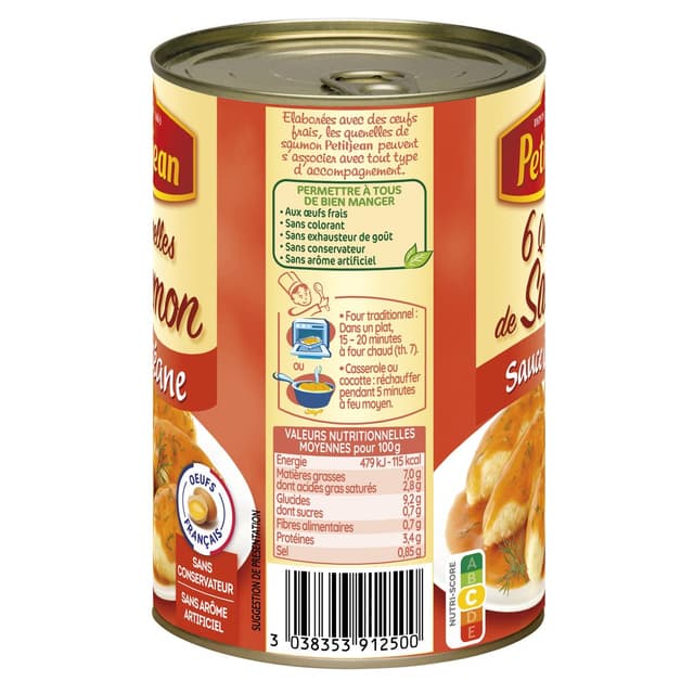 3038353912500 - Petitjean - 6 Quenelles de Saumon Sauce Océane