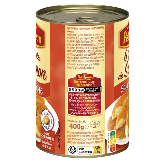 3038353912500 - Petitjean - 6 Quenelles de Saumon Sauce Océane