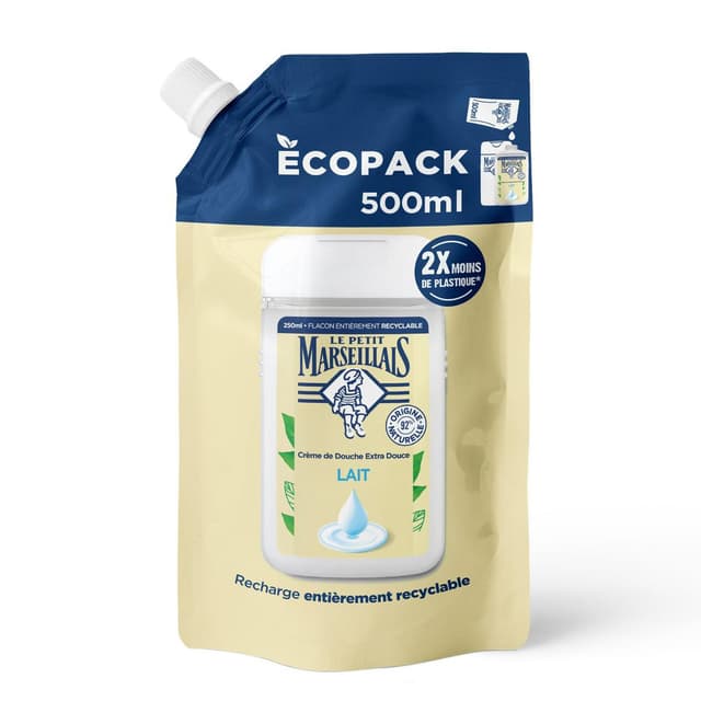3574661813400 - Le Petit Marseillais - Crème de Douche Extra Douce au Lait Recharge 