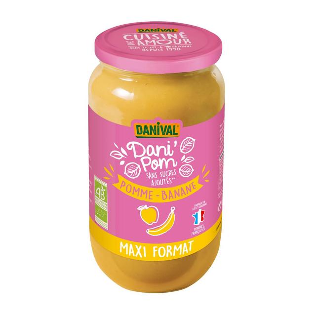 3431590014400 - Danival - Dani'Pom Pomme banane bio, Maxi format, sans sucres ajoutés