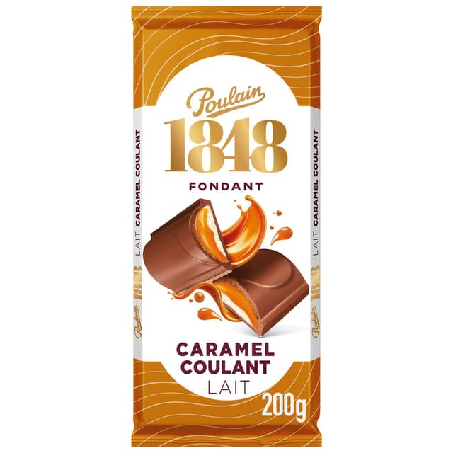 3664346355100 - Poulain 1848 - Tablette chocolat au lait fourré caramel