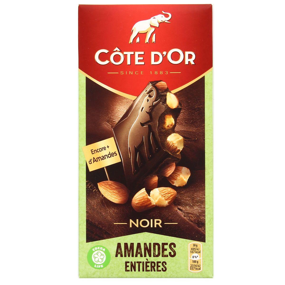 7622210995100 - Côte d'Or - Chocolat bloc noir amandes entières