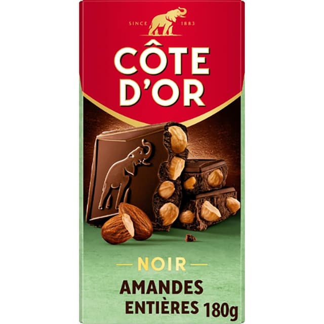 7622210995100 - Côte d'Or - Chocolat bloc noir amandes entières