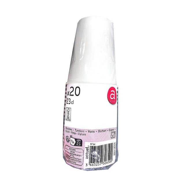 3665257326500 - ACTUEL - Gobelet carton 23cl blanc