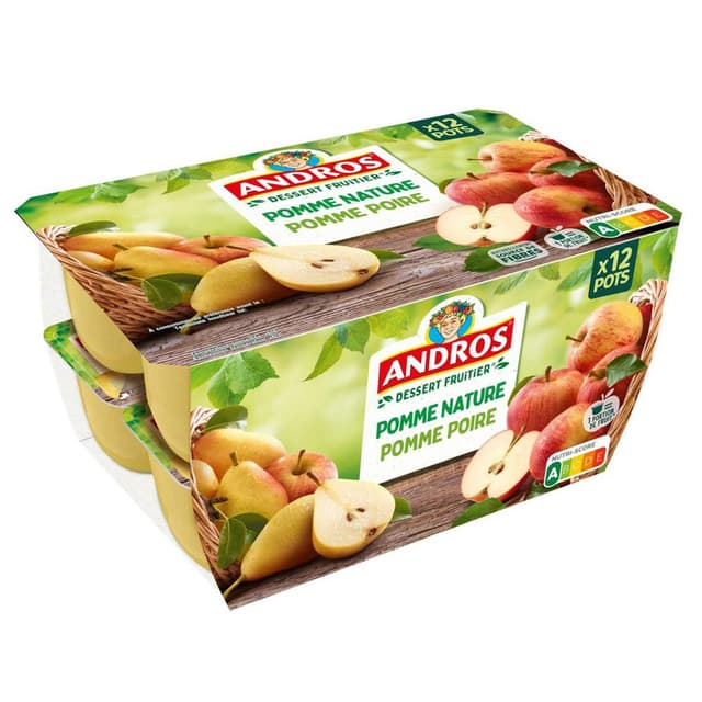 3045320527100 - Andros - Compote pomme nature, pomme poire