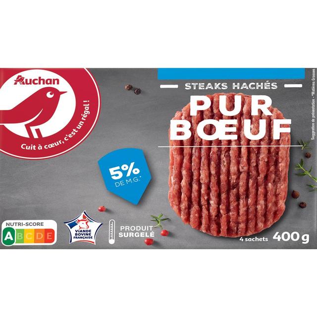 3596710339600 - Auchan - Steak haché pur boeuf 5%mg