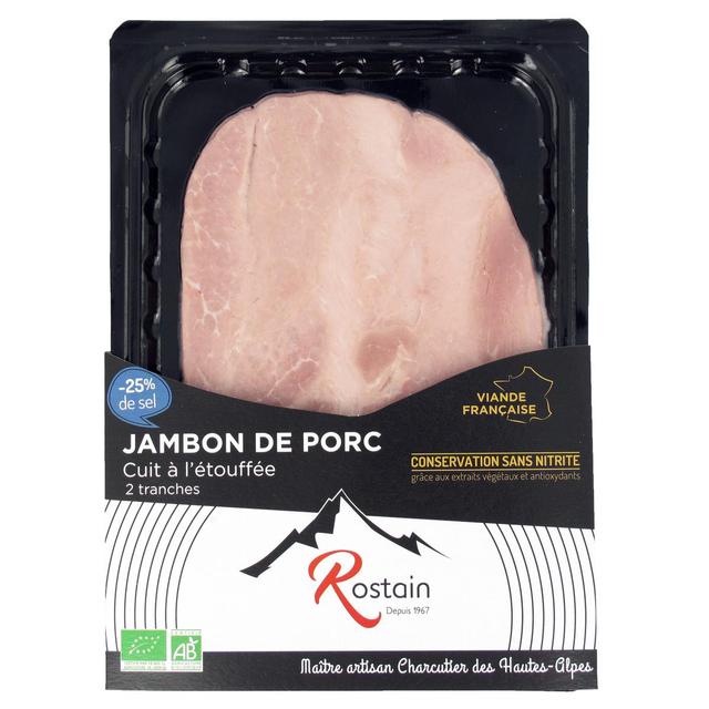 3507172000601 - Rostain - Jambon Bio Taux de Sel Réduit Conservation sans Nitrite