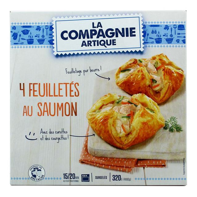3289475001201 - La Compagnie Artique - 4 Paniers feuilletés au Saumon avec des carottes et des courgettes 4x80g
