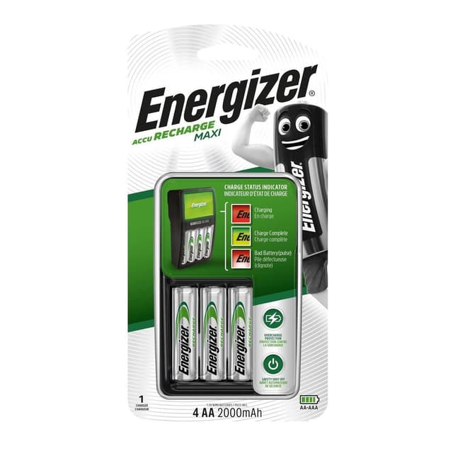 7638900321401 - Energizer - Chargeur Maxi pour piles + 4 piles rechargeables HR06 / AA 2000 mAH