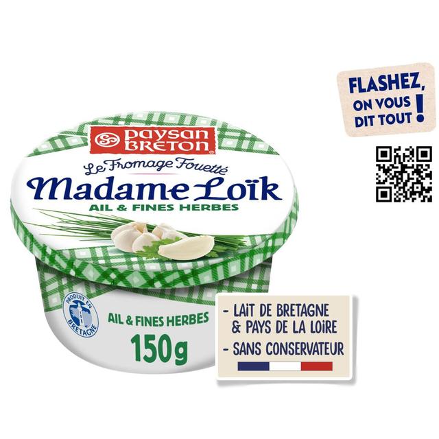 3412290071801 - Paysan Breton - Fromage Fouetté Madame Loik Ail et fines herbes 