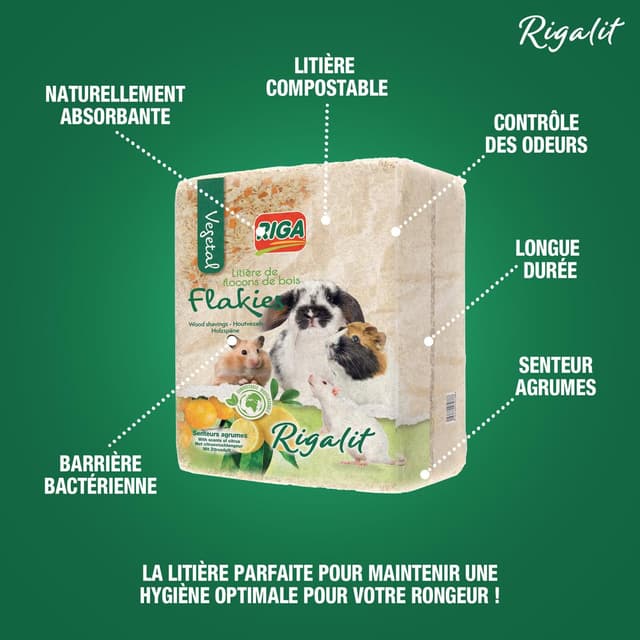 3166780742701 - Riga Flakies - Litière floconnée senteurs agrume pour rongeur