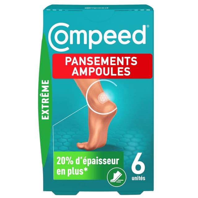 3663555003901 - Compeed - Pansements Ampoules Talon Activité Extrême Hydrocolloïde