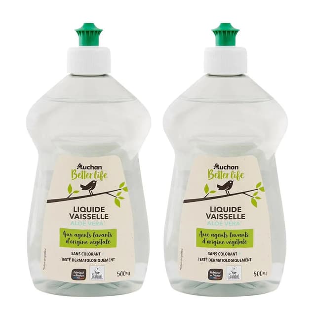 2050000415401 - Auchan Better Life - Liquide vaisselle nettoie et dégraisse à l'aloe vera