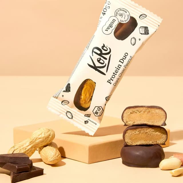 4255582815801 - Koro - Bouchées protéinées cacahuètes et chocolat noir bio