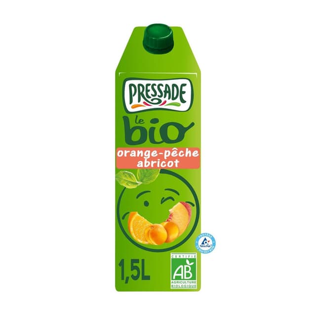 3254690086401 - Pressade - Nectar orange pêche abricot bio