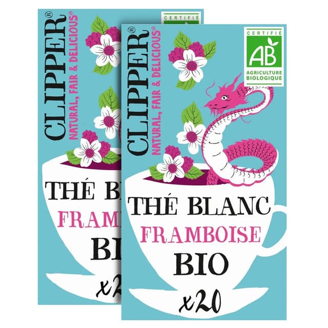 2050000418501 - Clipper - Thé Blanc à la Framboise Bio - 20 sachets