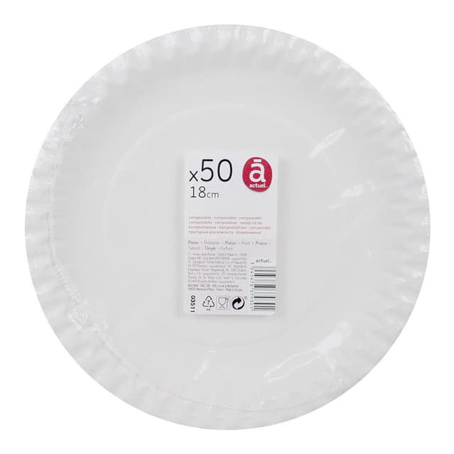 3245678379301 - ACTUEL - Assiettes blanc 18cm en carton