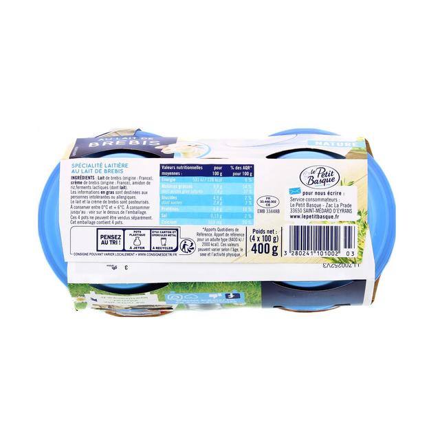 3280241101002 - Petit Basque - Douceur de brebis nature 