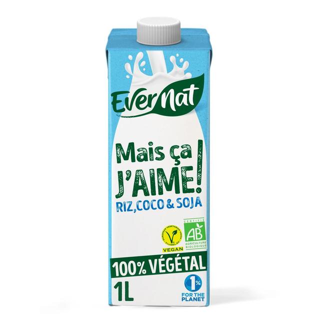 3396411242502 - Evernat - Boisson végétale bio Riz coco Soja, Mais J'aime Ca !