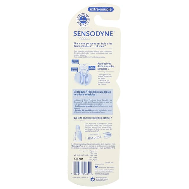 3094901304302 - Sensodyne - Brosse à dents extra-souple précision dents sensibles