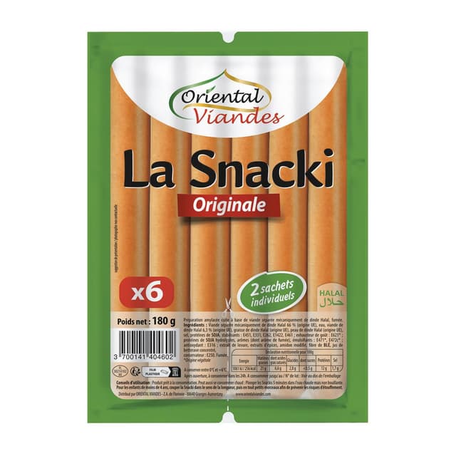 3700141404602 - Oriental Viandes - Saucisse la Snacki Originale Halal