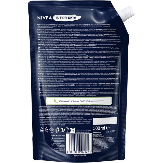 4006000215402 - Nivea - Gel douche homme 3 en 1 energy recharge