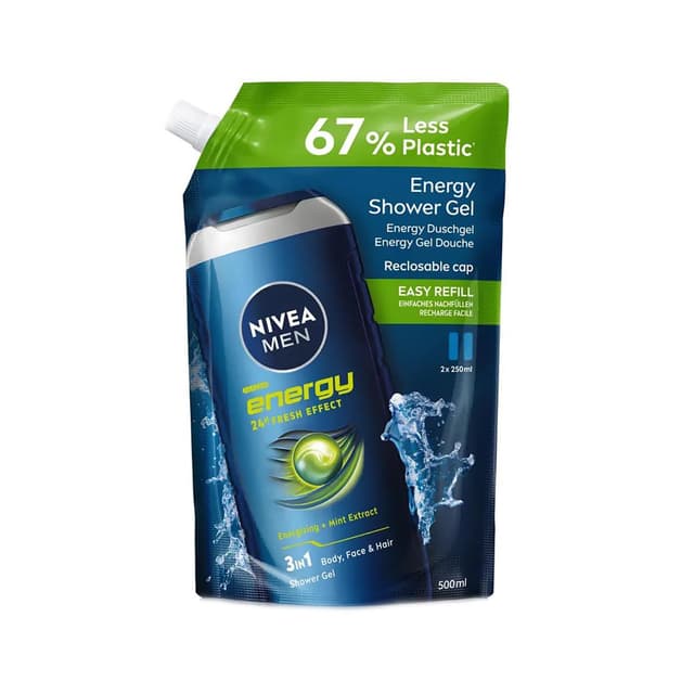 4006000215402 - Nivea - Gel douche homme 3 en 1 energy recharge