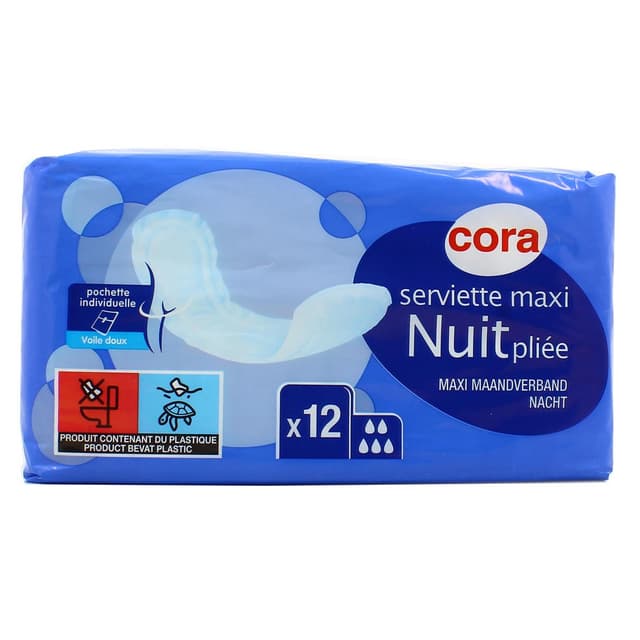 3257987676002 - Cora - Serviettes maxi nuit sans ailette