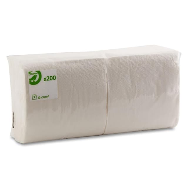 3245679348702 - Pouce - Serviettes en papier Blanches 30 x 30 cm