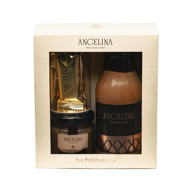 3392070019202 - Angelina Paris - Coffret Les Emblématiques- Chocolat chaud, Crème de marrons, crêpes dentelle enrobées de chocolat noir