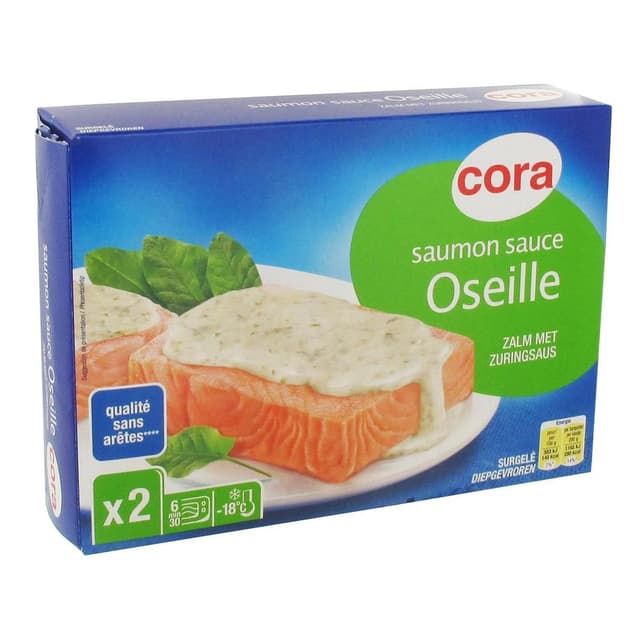 3257980479402 - Cora - 2 Saumons sauce oseille qualité 100% filet 2x200g